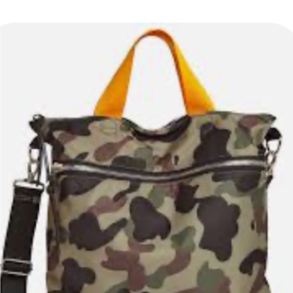 Shorty love Camo cross body / purse Bag with Orange Handles